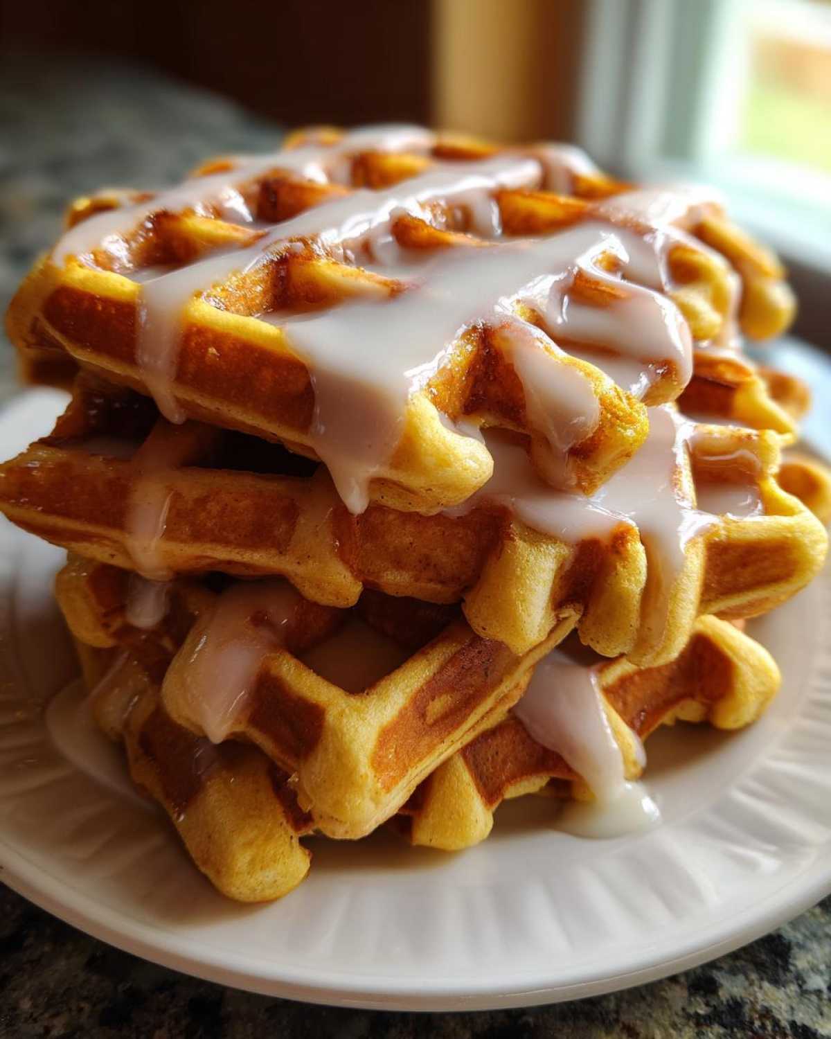 Pumpkin Spice Waffles with Vanilla Glaze - detail 4
