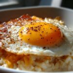 Savory Oatmeal Bowl with Cheddar and Fried Egg