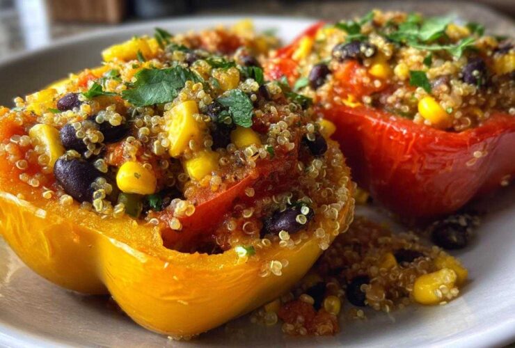 Stuffed Bell Peppers with Quinoa and Corn