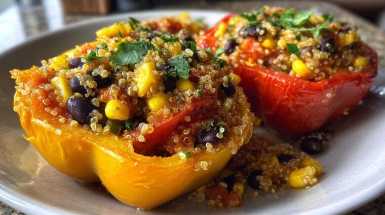 Stuffed Bell Peppers with Quinoa and Corn
