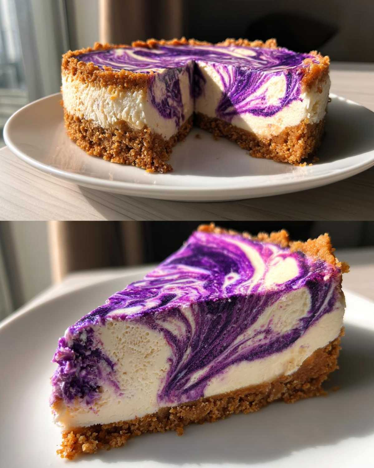 Ube Swirl Cheesecake - detail 2
