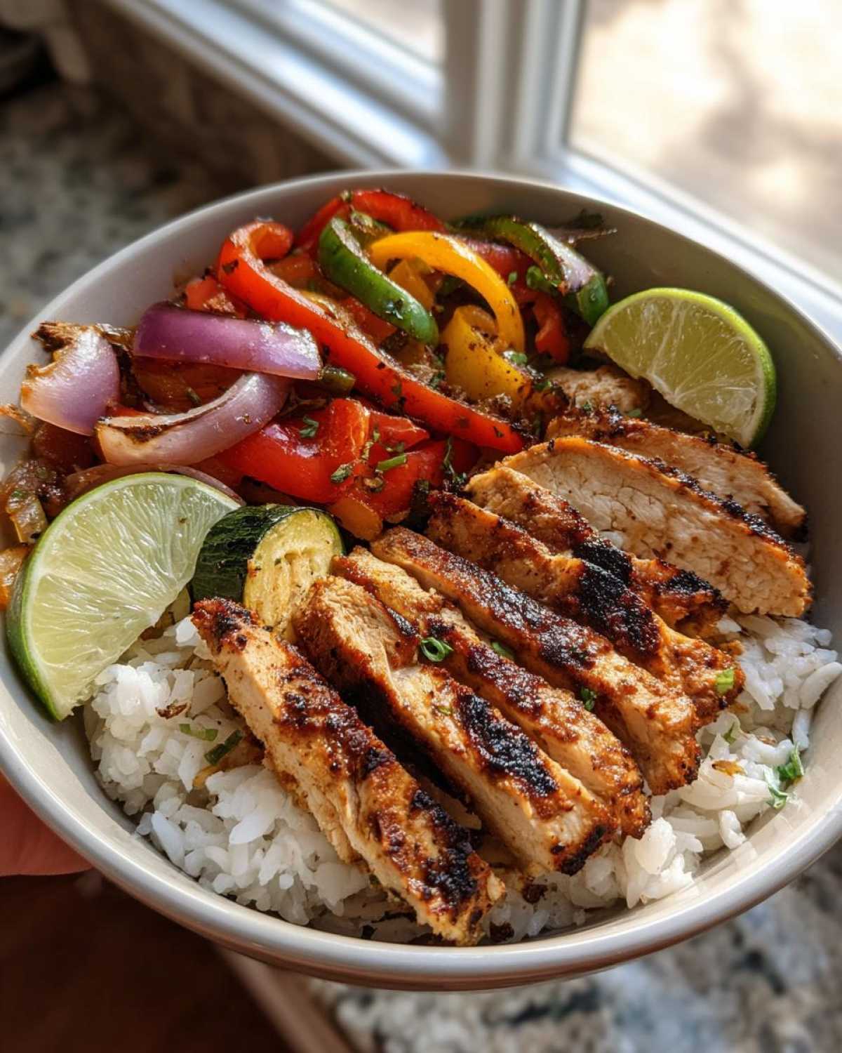 Zesty Lime Grilled Chicken Fajita Bowls - detail 3