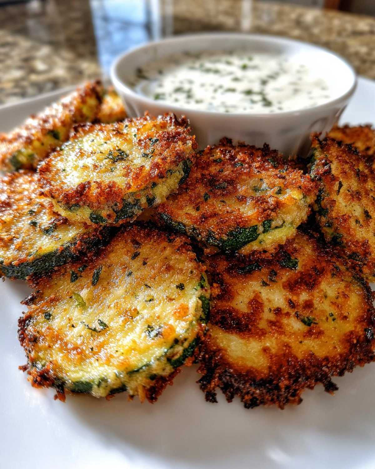 Zucchini Parmesan Crisps with Ranch Dip - detail 3