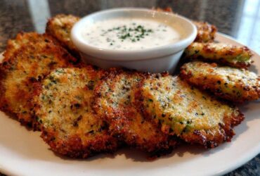 Zucchini Parmesan Crisps with Ranch Dip